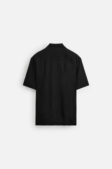 GEOMETRIC JACQUARD SHIRT - Black by Zara - Image 6