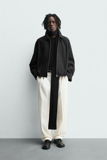 TEXTURED ZIP-UP JACKET - Black by Zara