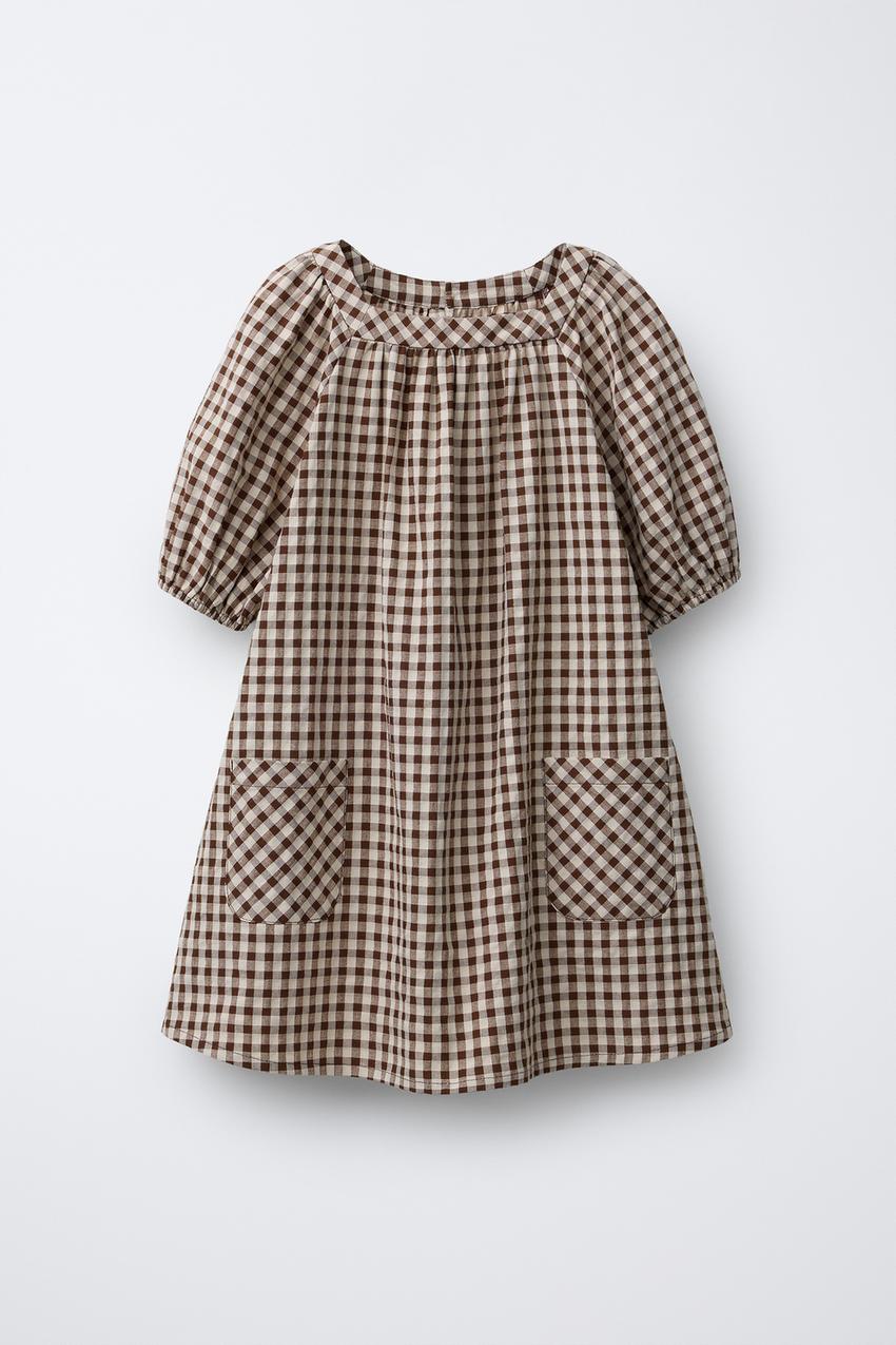 beige tartan dress CHARMED MINI DRESS main image 1
