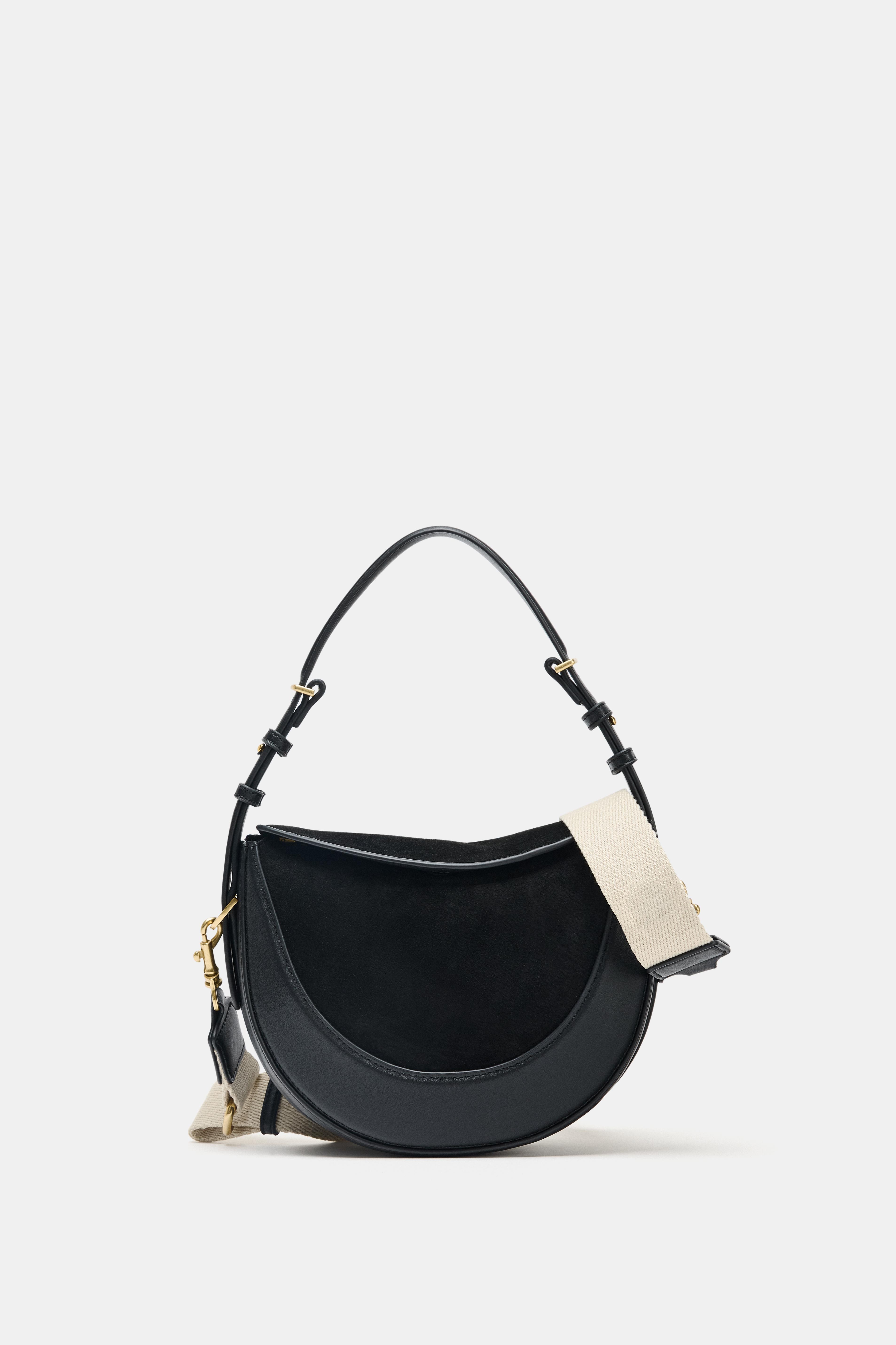 バッグ FULRA hand bag soho black leather y2k LEATHER FLAP BAG - Black | ZARA Canada