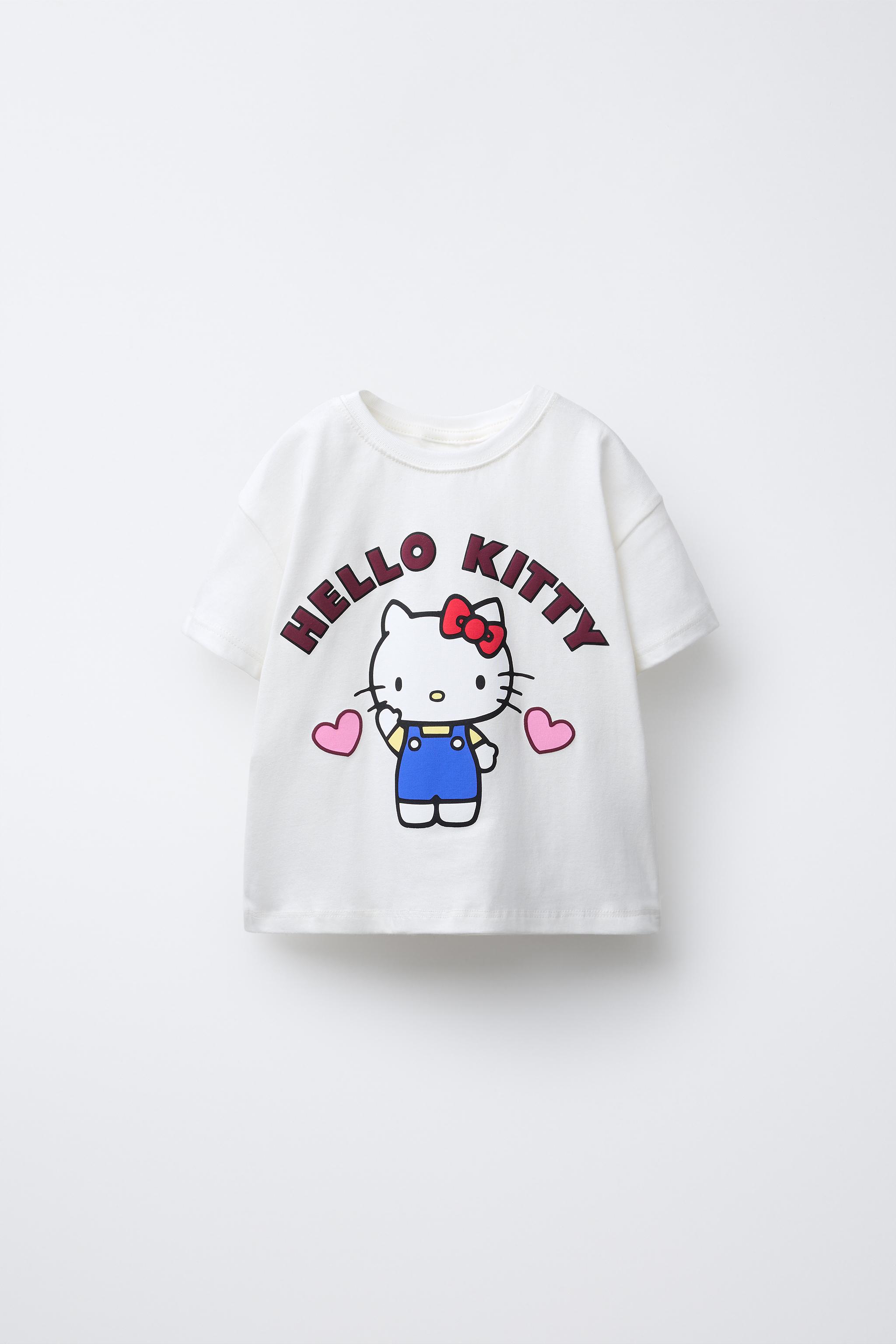 【riAndco】[W] Hello Tee White HELLO KITTY © SANRIO VARSITY T-SHIRT - Oyster-white | ZARA