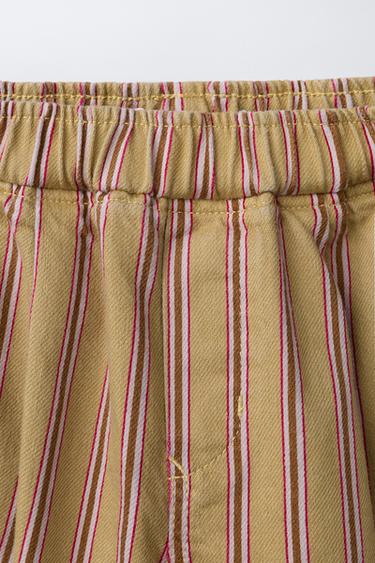 STRIPED BAGGY TROUSERS - Mustard by Zara - Image 2