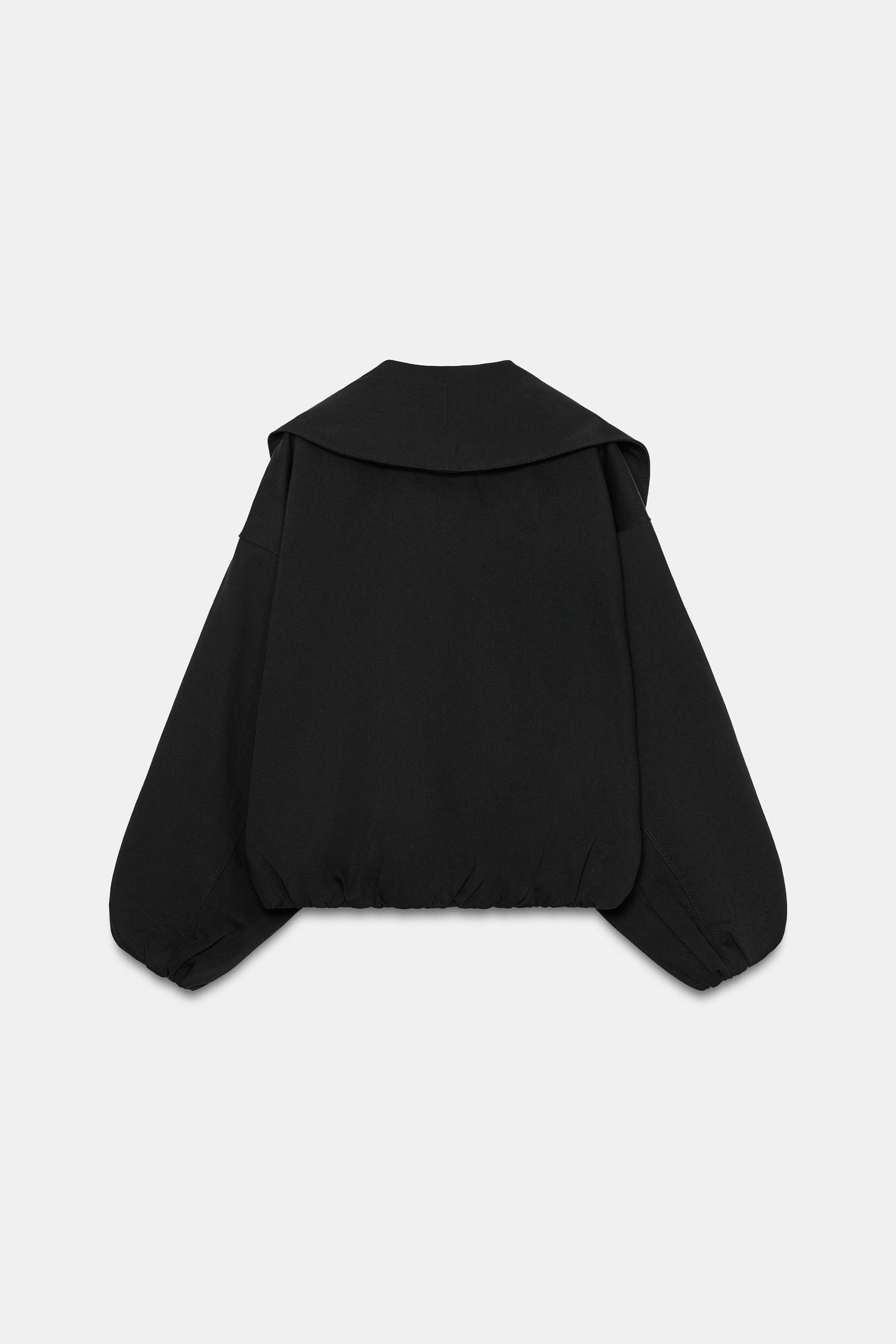 Женская куртка Zara ZW Collection Buckle Cropped Jacket, цвет: Чёрный — фото 7