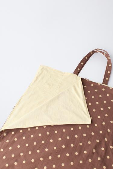 POLKA DOT PRINT TOWEL BAG - Brown by Zara