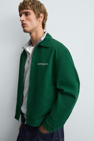 EMBROIDERED ZIP-UP JACKET - Green by Zara - Image 6