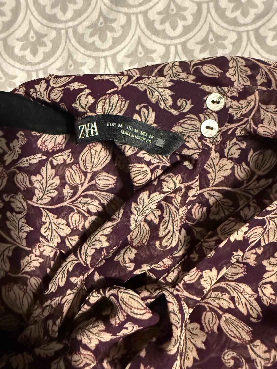 PRINTED BLOUSE WITH BOW - Image 5
