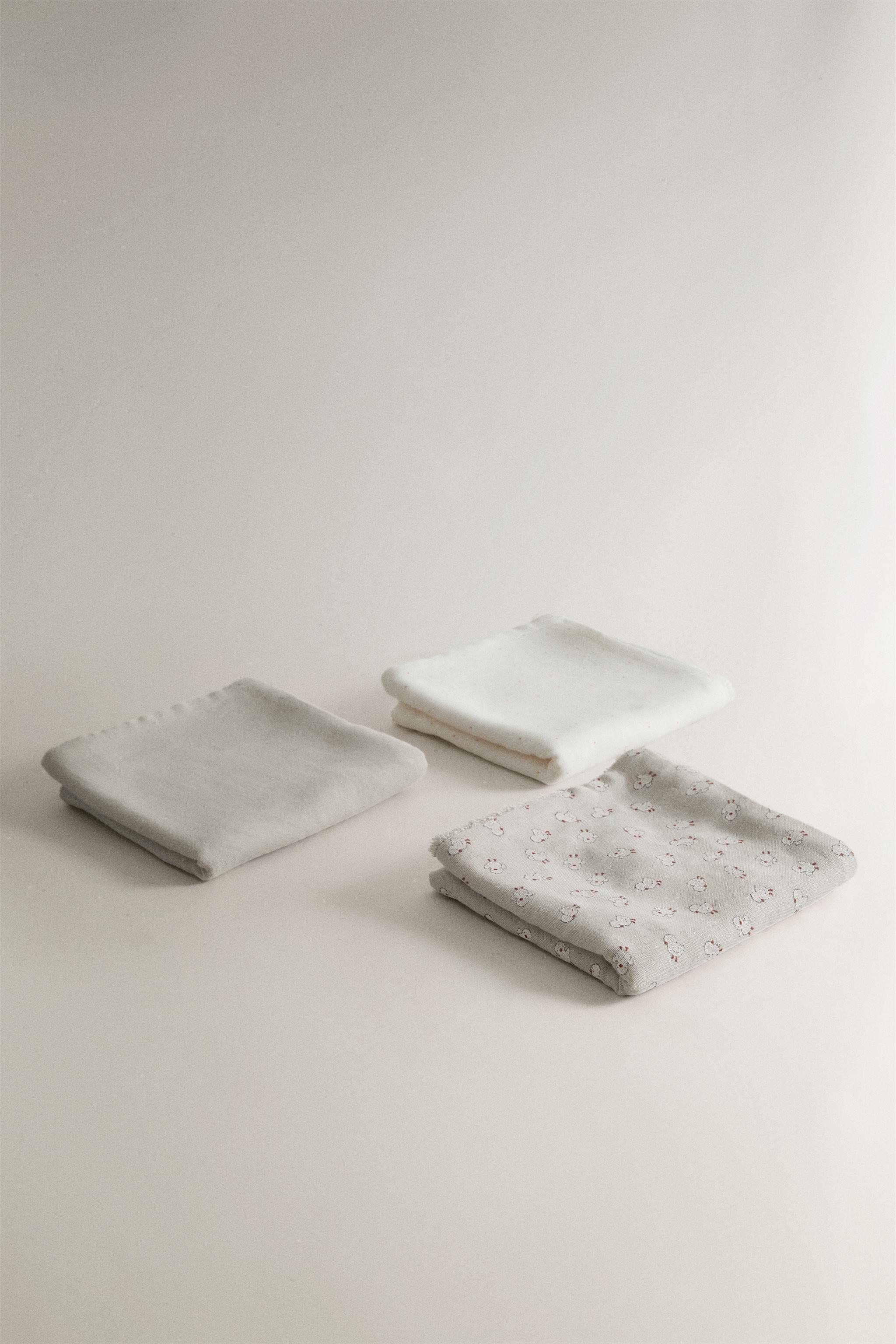 BABY CHICK MINI TOWEL (PACK OF 3) — Gray