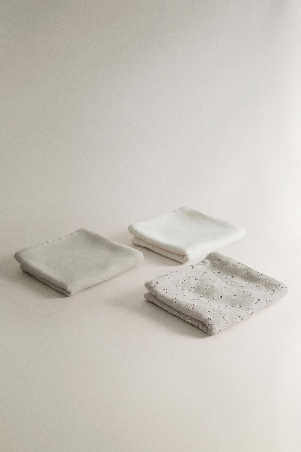 BABY CHICK MINI TOWEL (PACK OF 3) — Gray