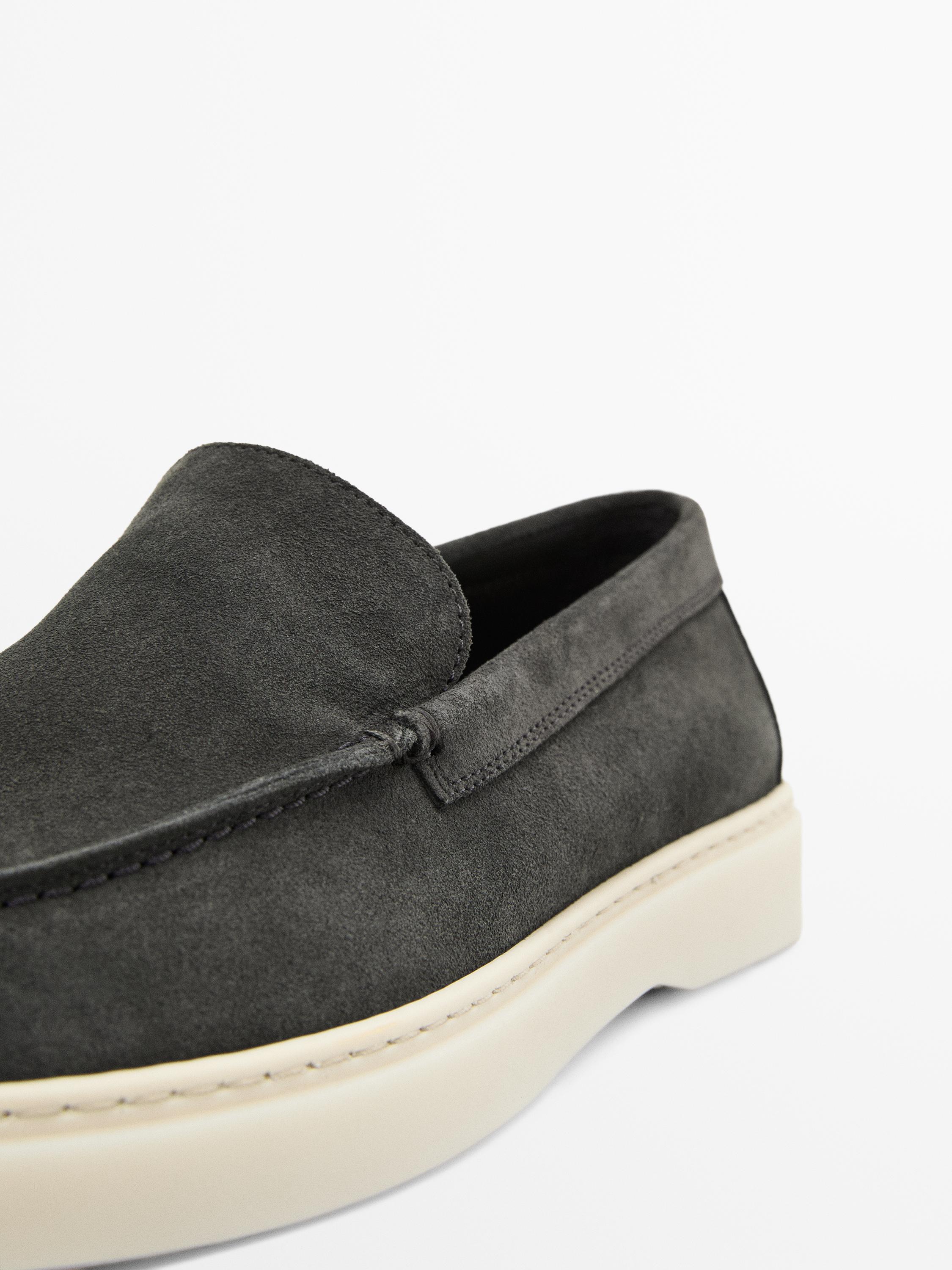 Split leather loafers