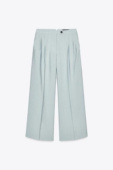 PANTALON À PINCES ZW COLLECTION - Bleu clair de Zara