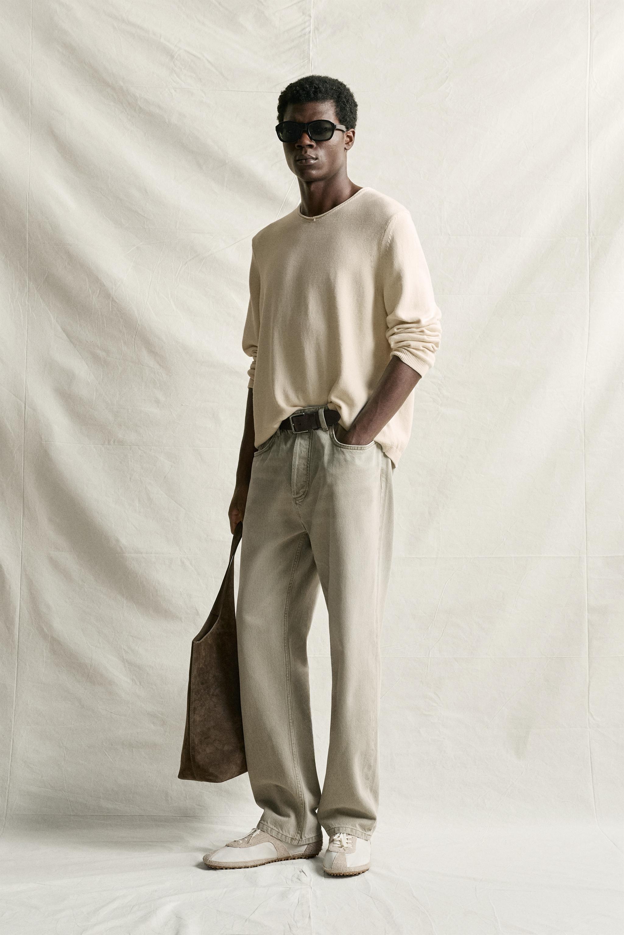 コットンVネック リラックスフィットセーター - エクリュ | ZARA Japan