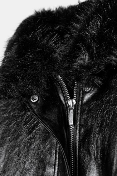 ZW COLLECTION LEATHER EFFECT JACKET - Black by Zara - Image 7