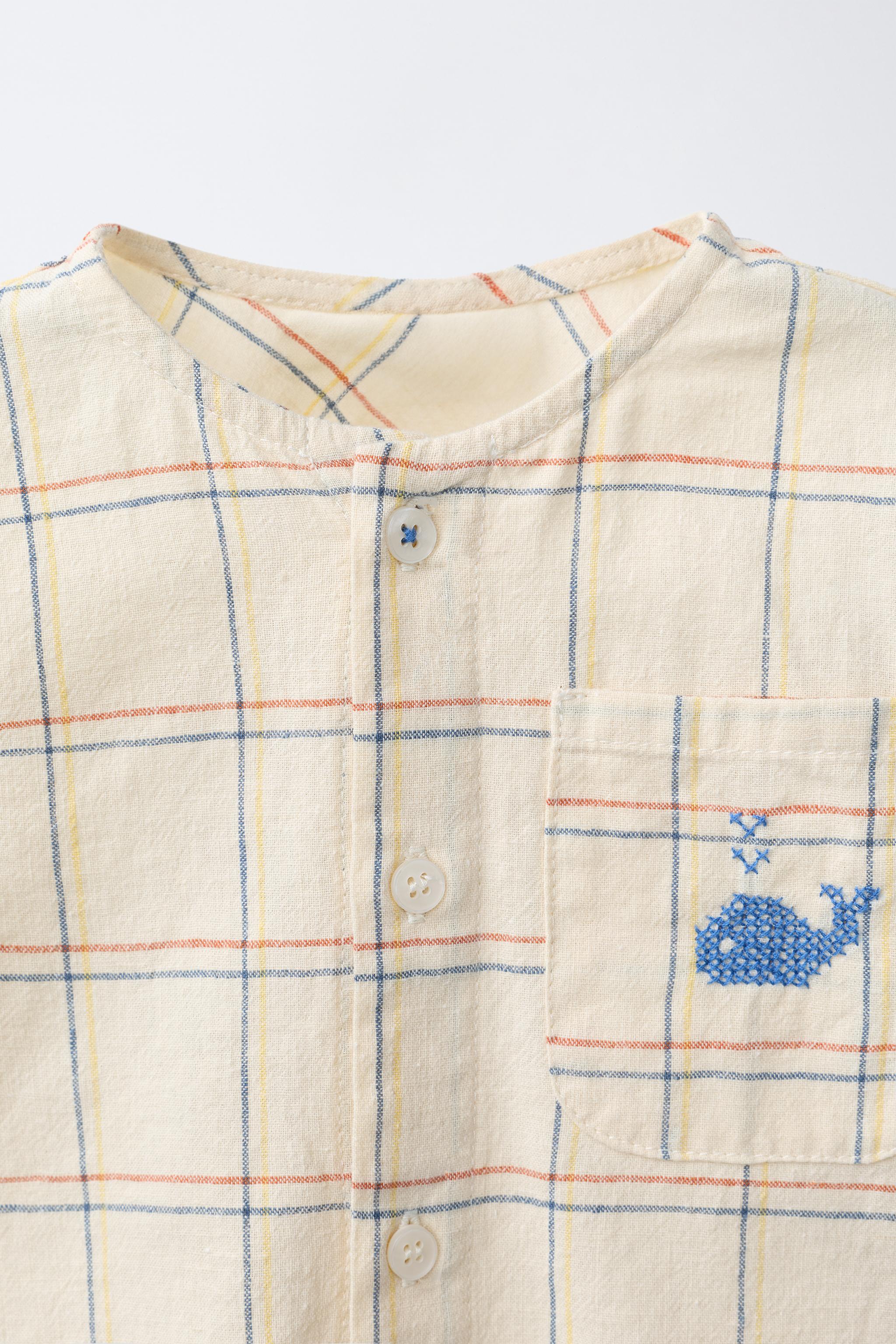 EMBROIDERED PLAID SHIRT