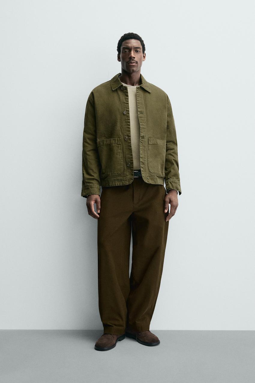 RELAXED FIT POCKET OVERSHIRT - Moss green | ZARA United States