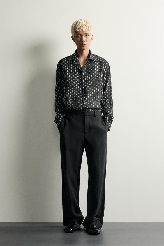 FLUID GEOMETRIC PRINT SHIRT - Black by Zara - Image 0