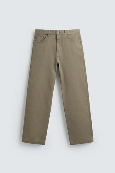 PANTALONI STRAIGHT FIT - Kaki deschis de la Zara