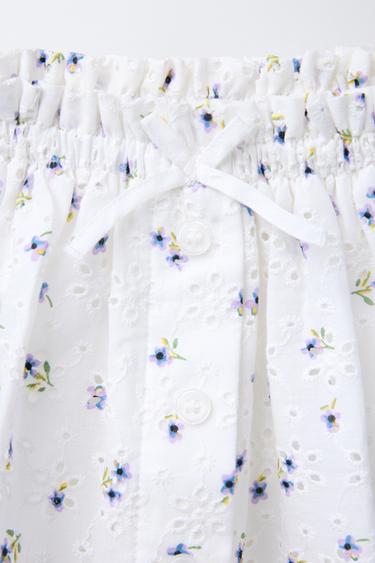 FLORAL EMBROIDERED BERMUDA SKORT - White by Zara - Image 2