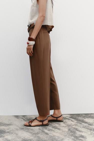 FLOWING TROUSERS WITH BELT - Tobacco by Zara - Image 2
