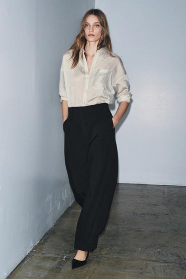ZW COLLECTION: ТҮЙМЕЛЕРІ БАР ШАР ПІШІМДІ ШАЛБАР - Қара Zara компаниясынан