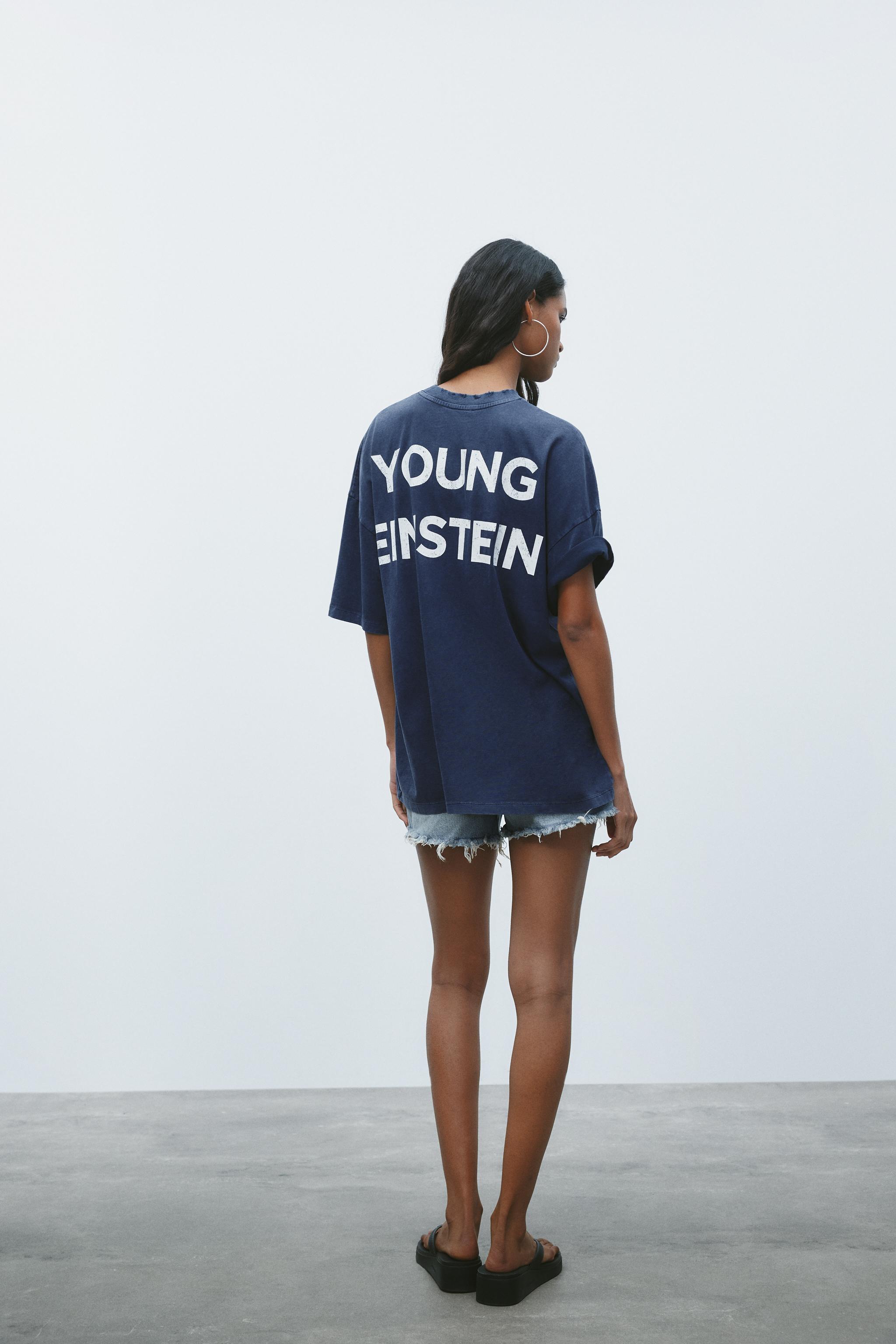 ZARA アルバート・アインシュタイン ウォッシュ加工Tシャツ 限定 ZARA アルバート・アインシュタイン ウォッシュ加工Tシャツ 限定