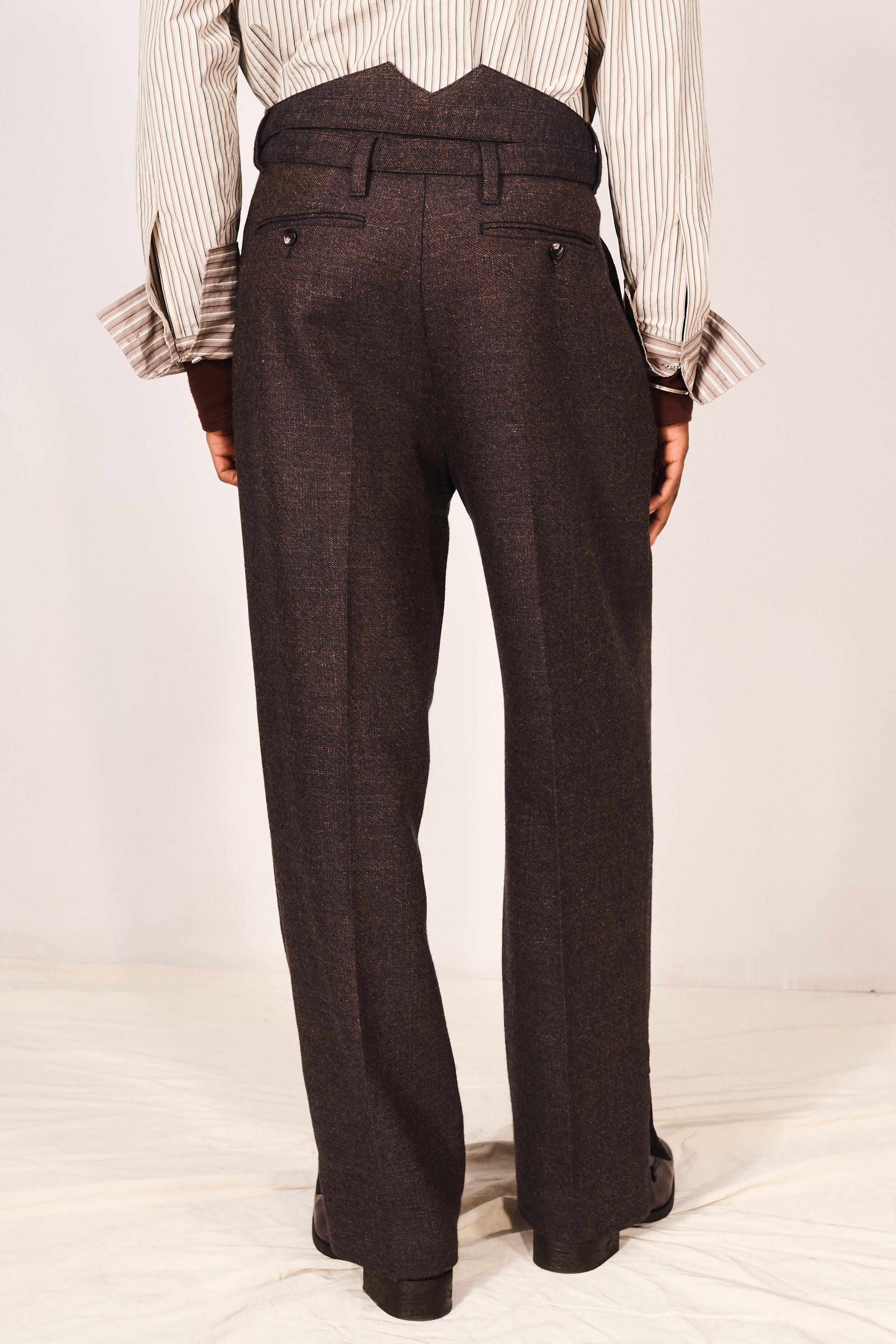 PANTALON CEINTURE COSTUME STRUCTURE MÉLANGE LAINE