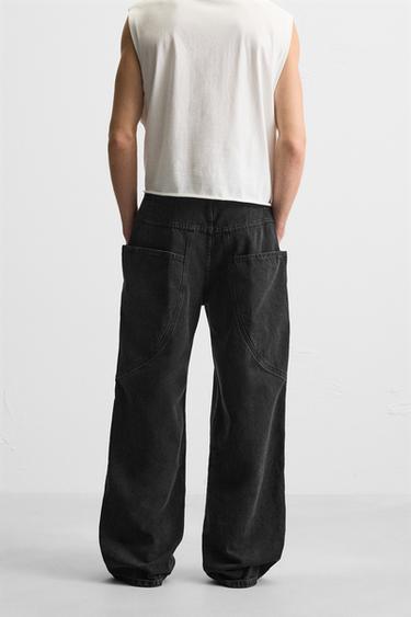 JEAN CARGO RELAXED FIT - Charbon de Zara - Image 2