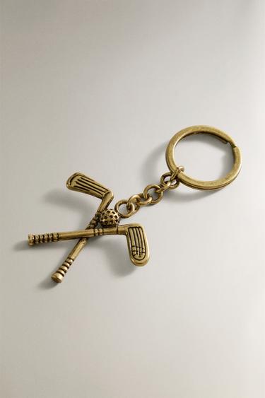 GOLF CLUBS KEY RING - Aged gold by Zara - Image 1