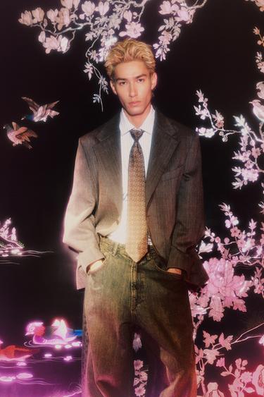 Zara 合身吊襠牛仔褲 - 藍色 / 綠色
