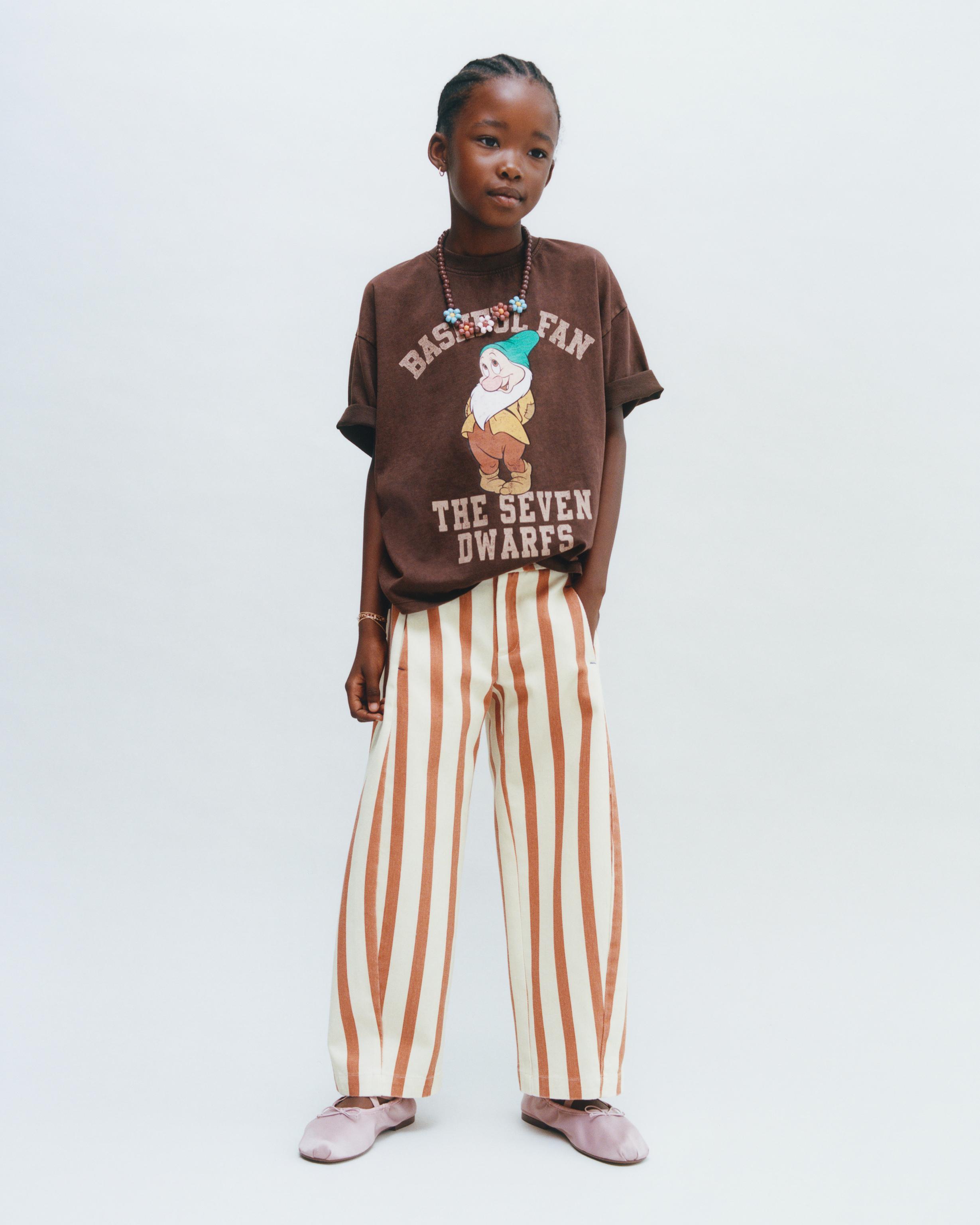 SNOW WHITE DWARF © DISNEY PRINT T-SHIRT — Brown marl