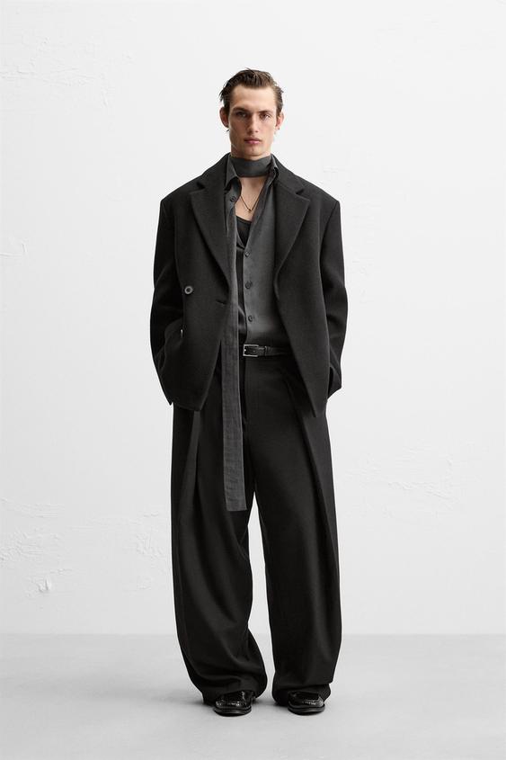 Beige Giacca Velluto Giacca Elegante Uomo Zara Trench Cappotto Grigio Cappotto Verde Uomo Zara ПАЛЬТО CROPPED ИЗ