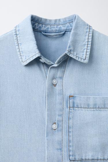 CHEMISE EN DENIM FLUIDE - Bleu de Zara - Image 2