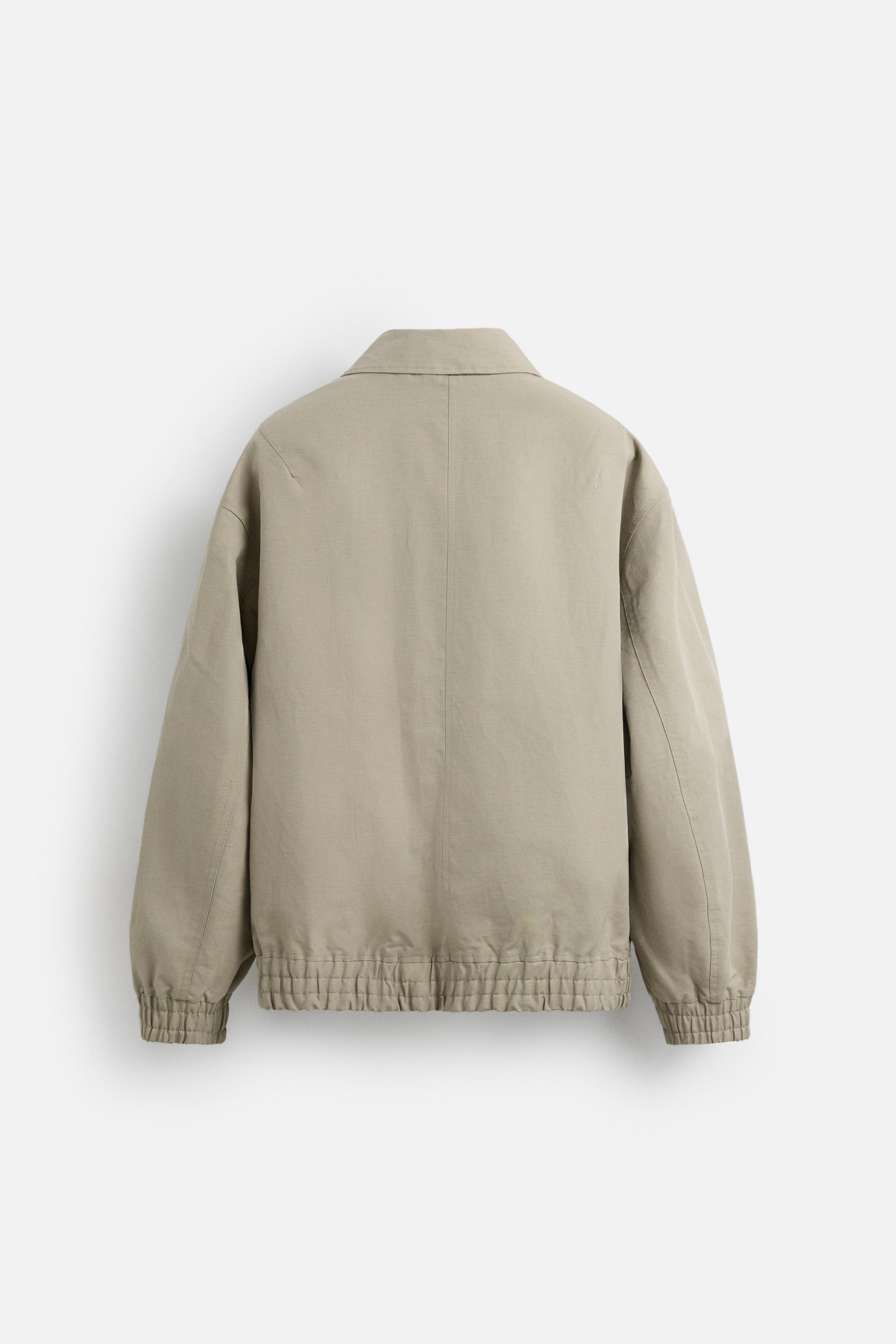 COTTON AND LINEN BLEND JACKET - Light gray | ZARA United States