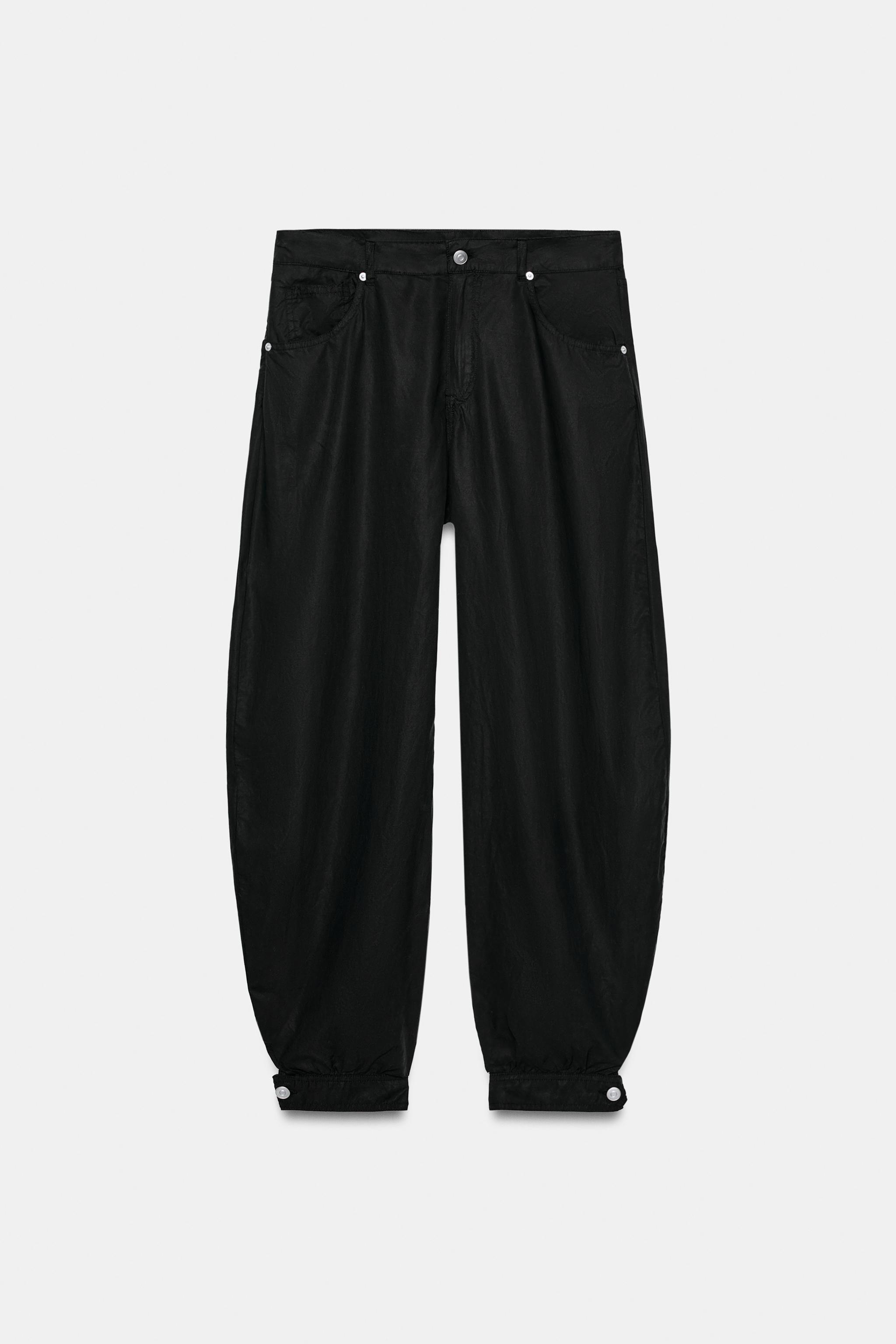 Женские брюки Zara FLOWY CUFFED BALLOON PANTS — фото 8