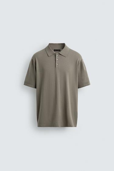 POLO PUNTO REGULAR FIT MEZCLA ALGODÓN - verde lavado de Zara