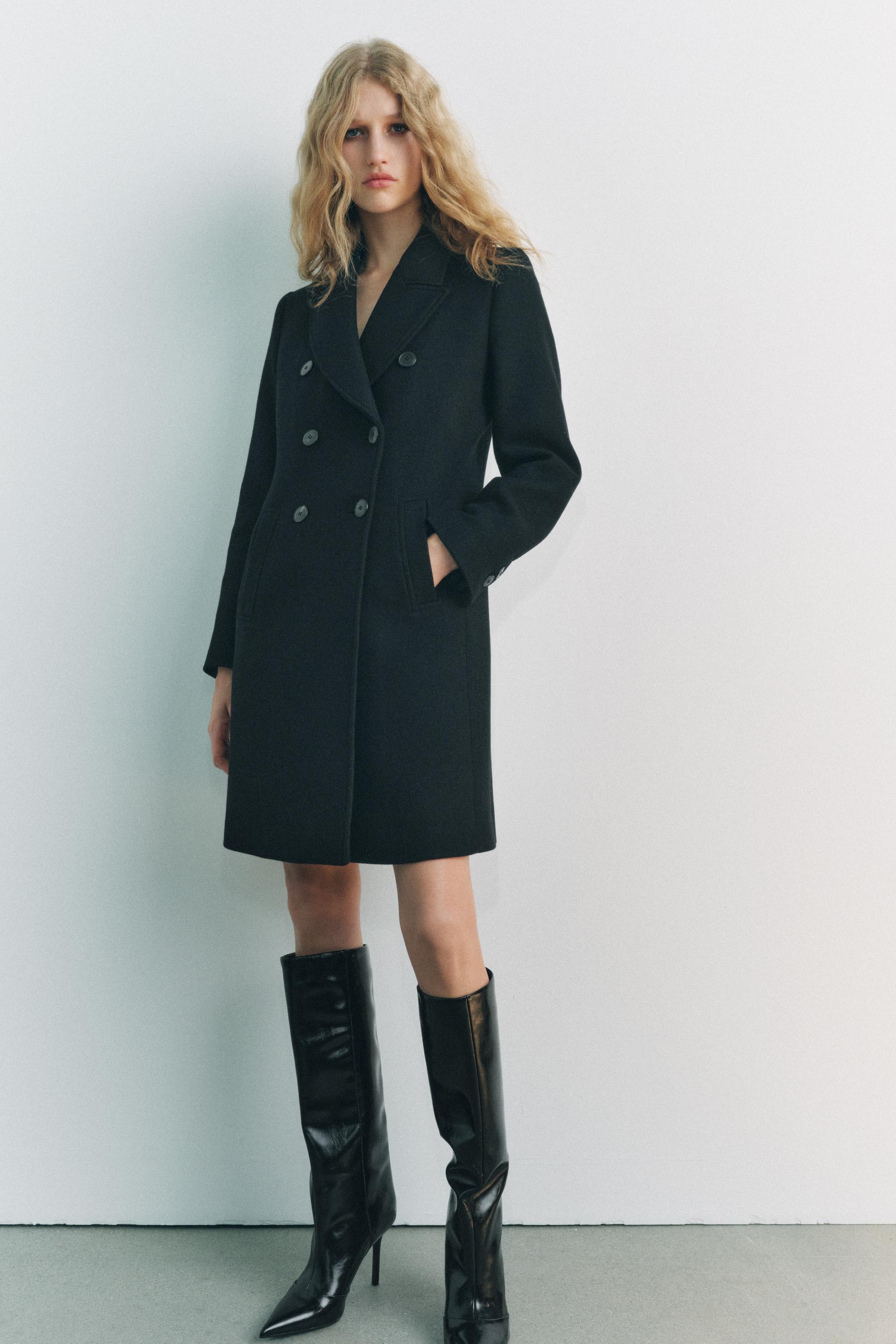 Double breasted buttoned coat zara on sale