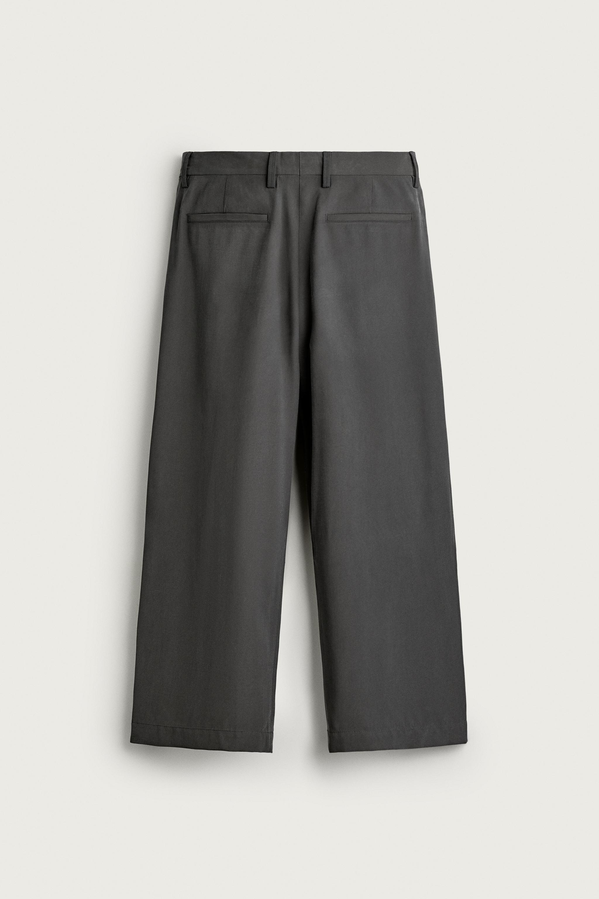 Zara RELAXED FIT PİLİLİ PANTOLON görsel 8