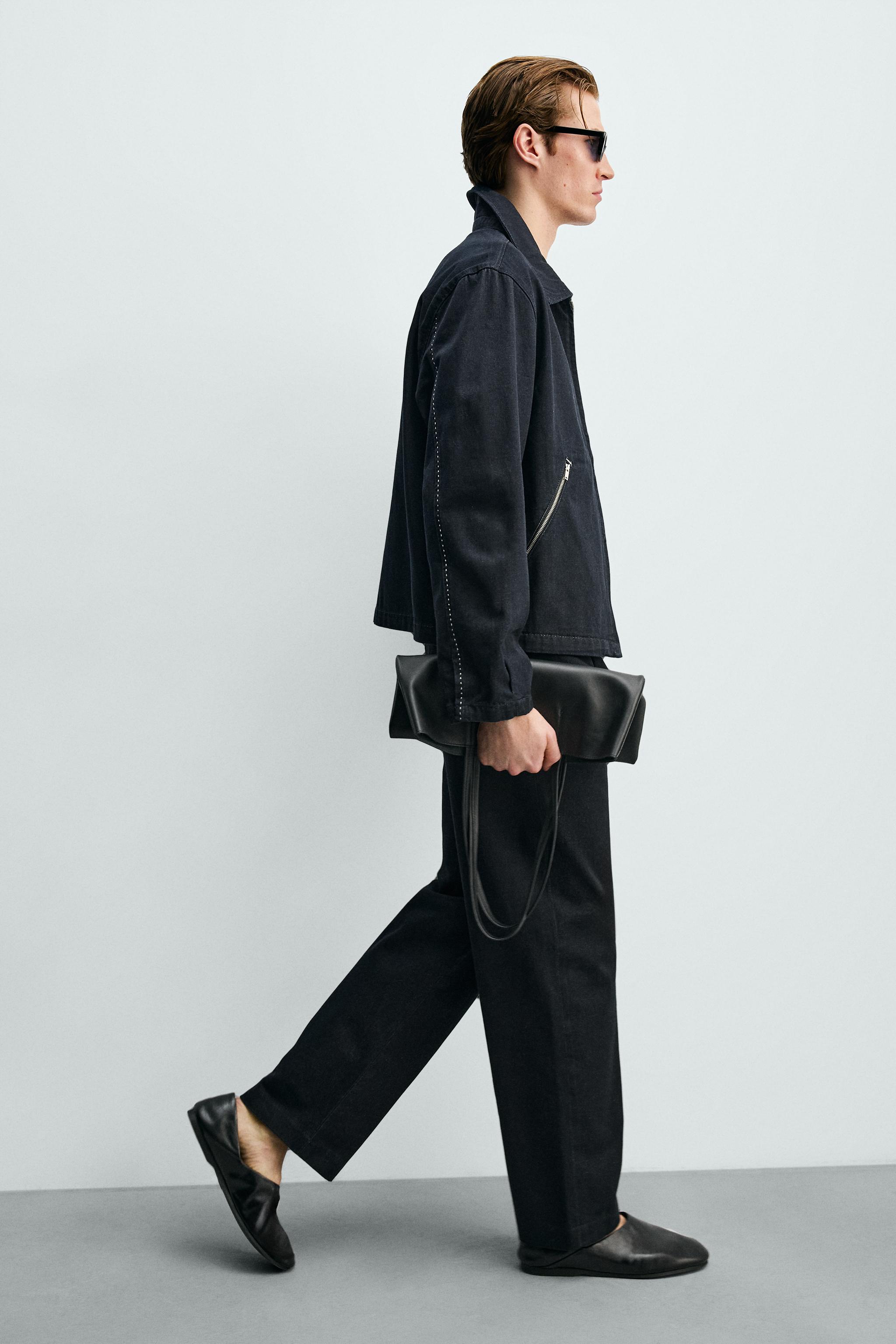 PANTALON CHINO DENIM SURPIQÛRES CONTRASTÉES