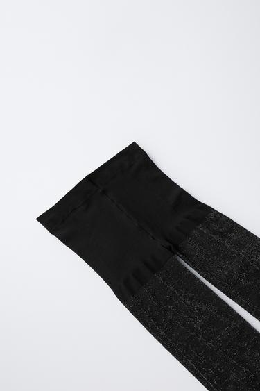 SHIMMER MICROFIBRE TIGHTS - Black by Zara - Image 1