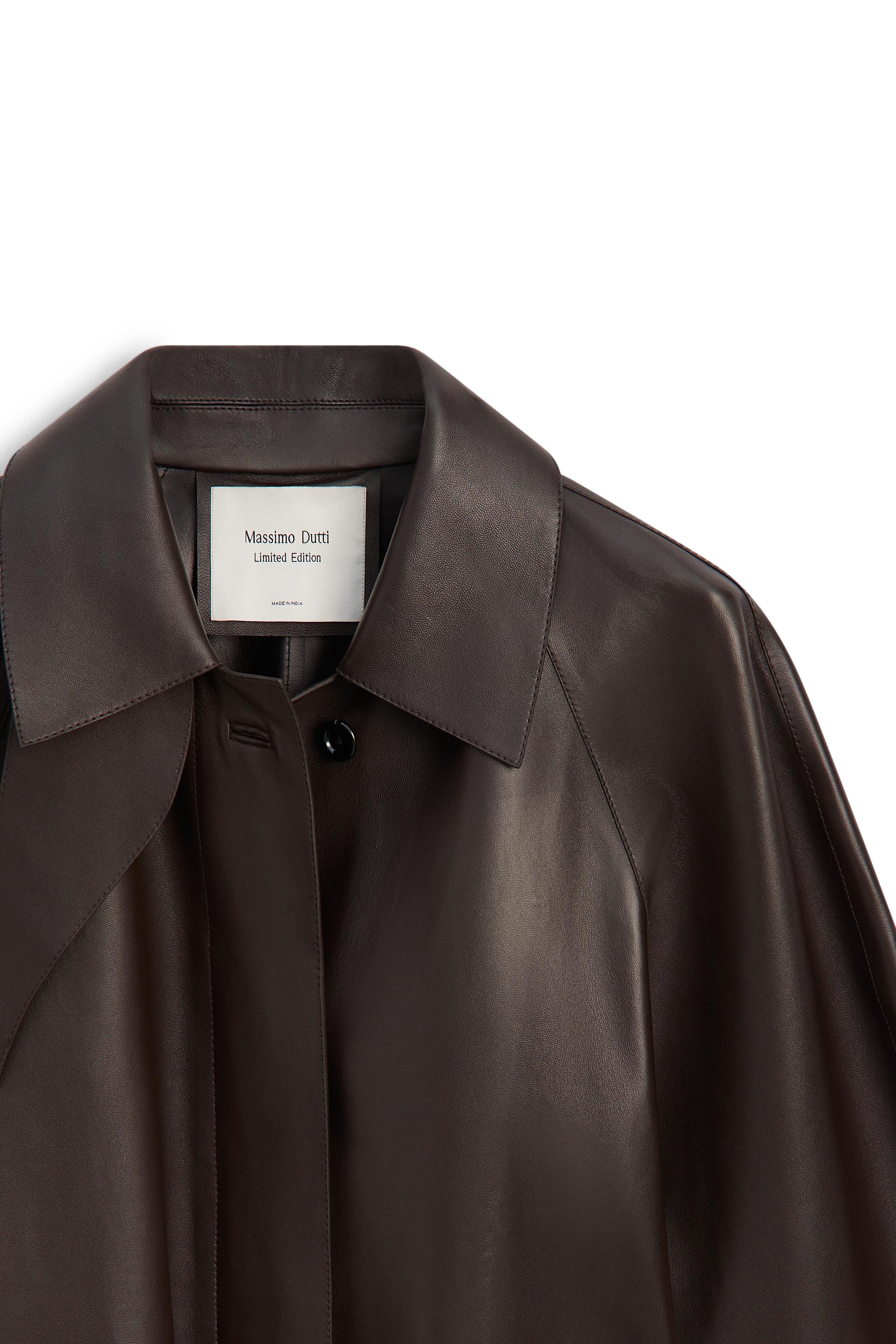 Long nappa leather trench coat with belt - LIMITED EDITION