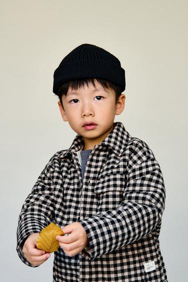 Zara GINGHAM PLAID OVERSHIRT - Black / Ecru
