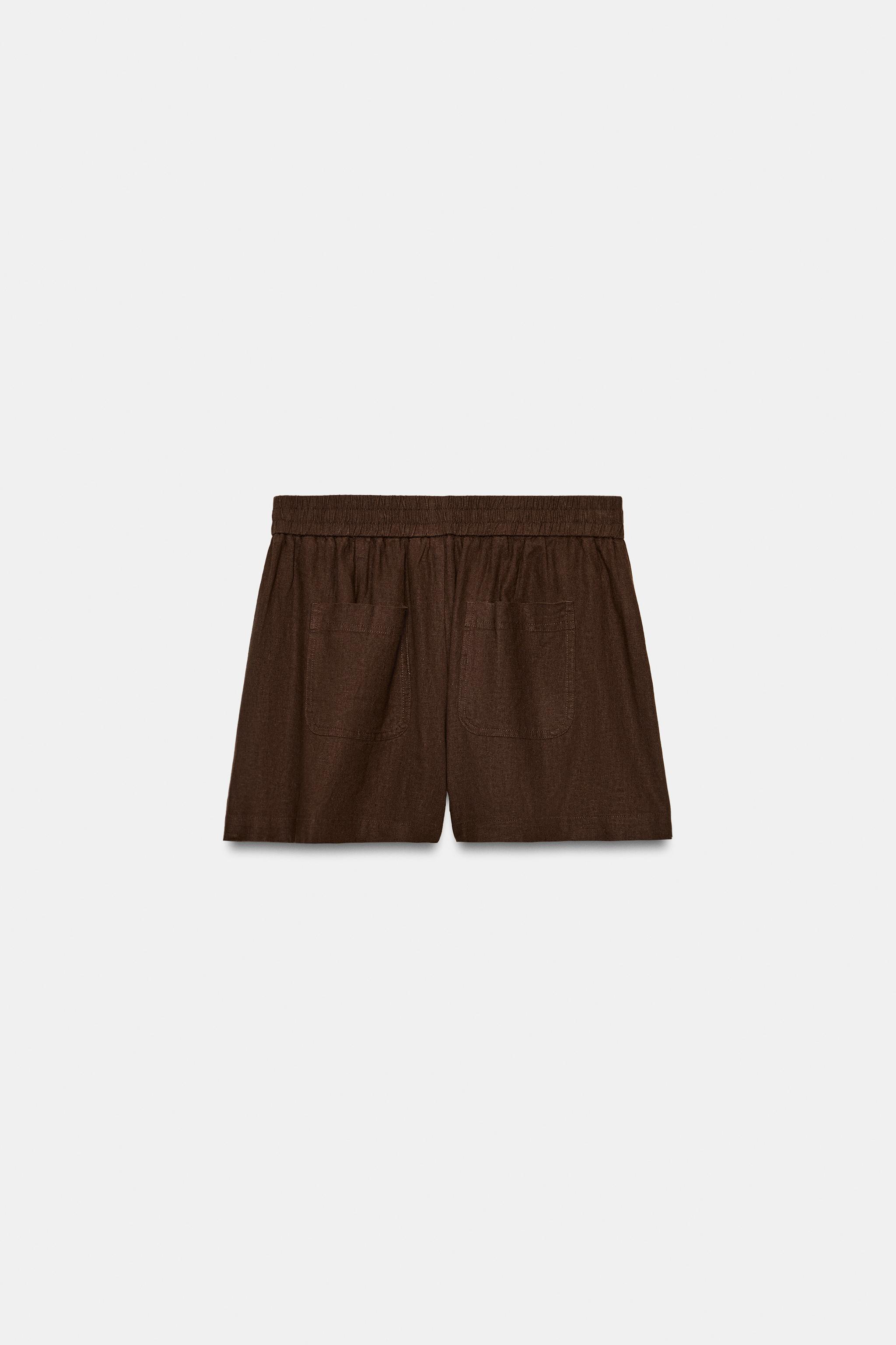 LINEN SHORTS WITH ELASTIC WAIST