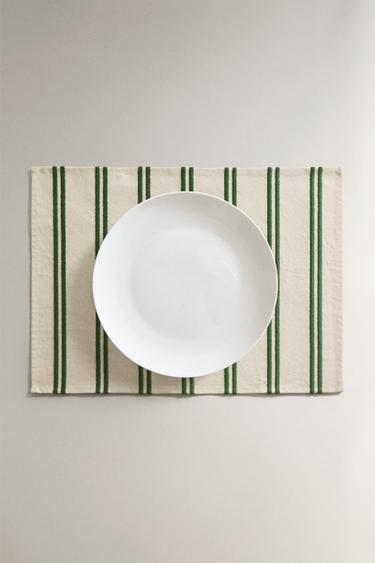 STRIPED COTTON PLACEMAT - Green by Zara - Image 4