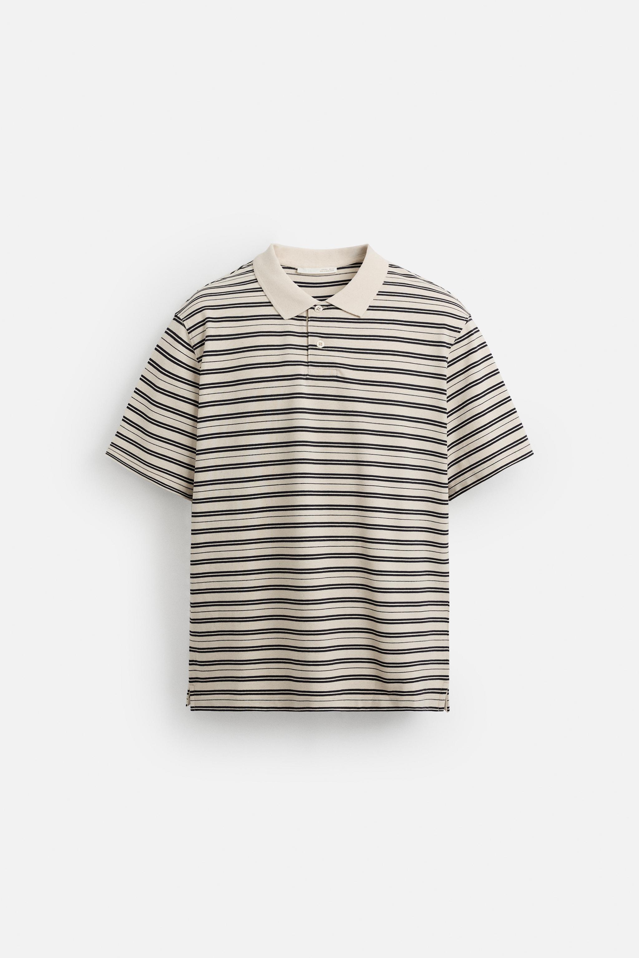 STRIPED PIQUÉ POLO SHIRT