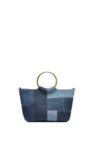 PATCHWORK MINI BUCKET BAG - Denim Blue by Zara - Image 0