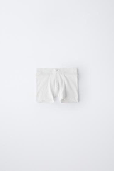 AGES 6-14/ 3-PACK OF RIBBED BOXERS WITH LABEL - Ecru by Zara - Image 2