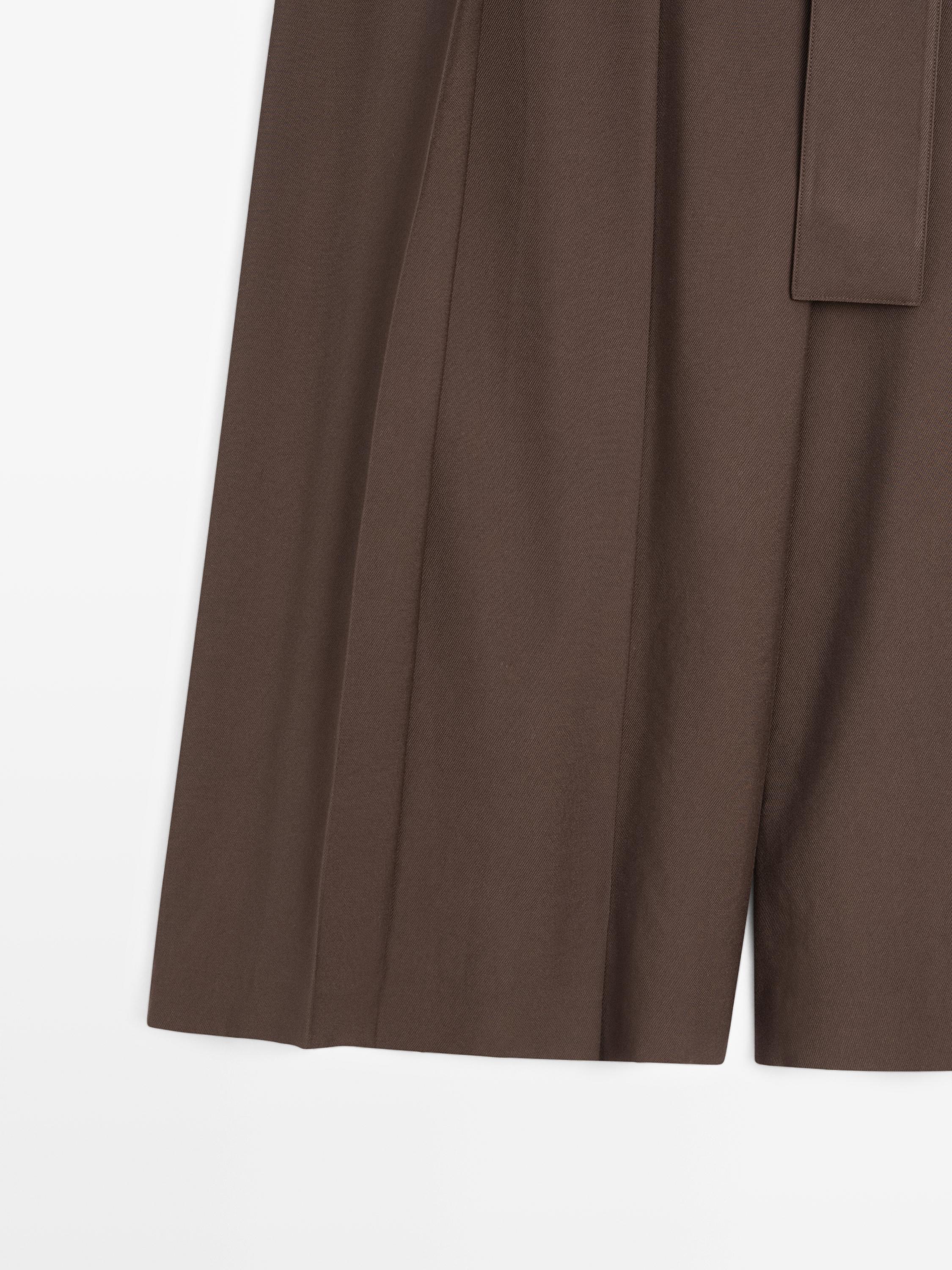 Jupe-culotte midi plissée