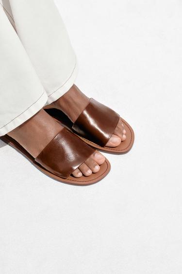 SOFT LEATHER VAMP - Dark tan by Zara - Image 0