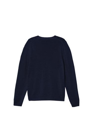 RELAXED FIT 100% LINEN SWEATER - Navy blue by Zara
