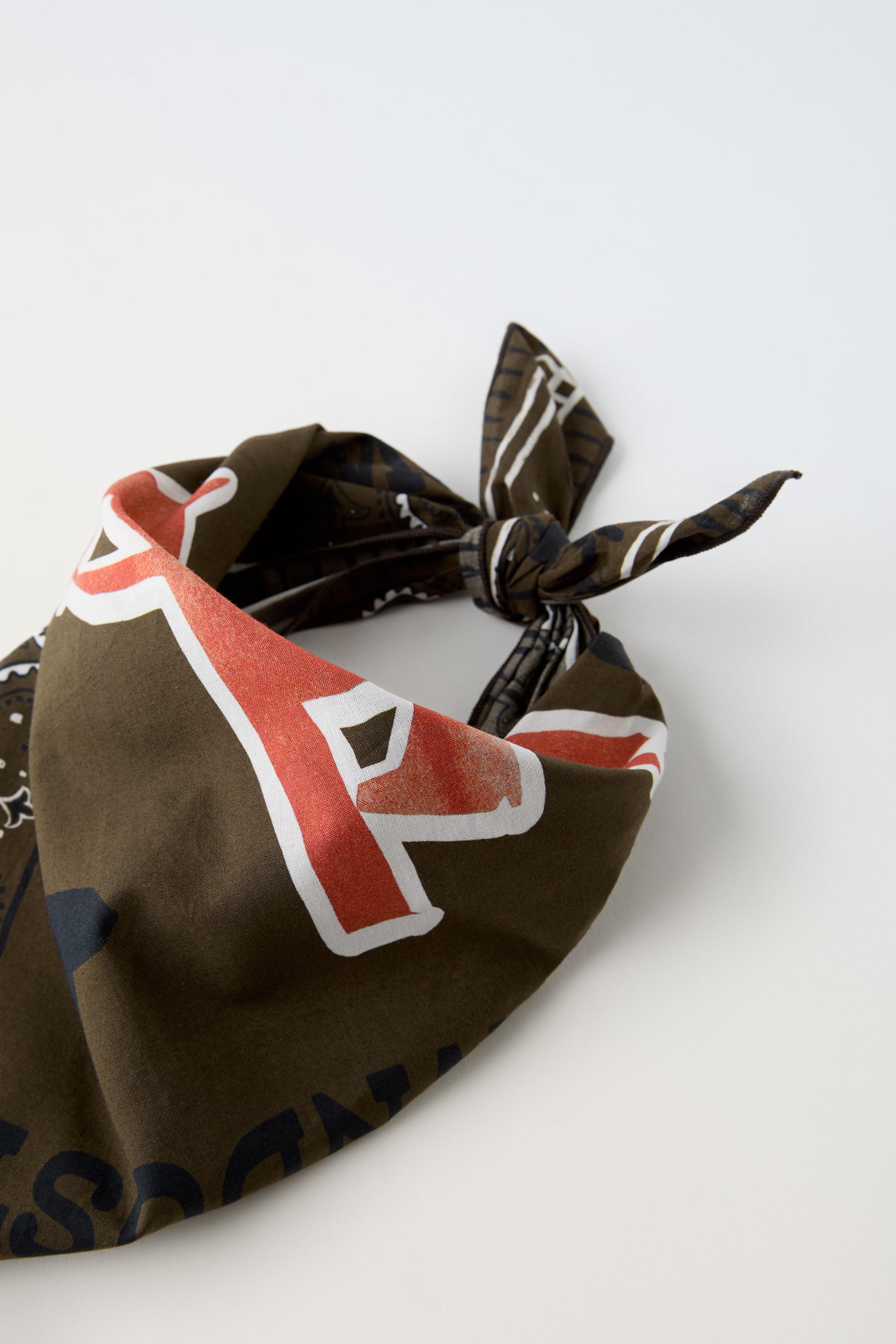 PRINTED BANDANNA Khaki ZARA United Kingdom