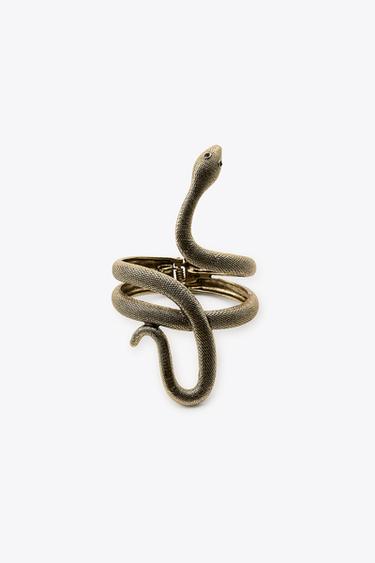 Zara TEXTURED SNAKE BRACELET - Golden